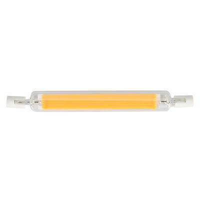 FULL GLASS R7S 118 7.6W LED BULB with AC220-240V Input and Transparent Glass Material